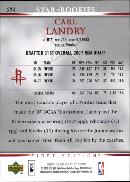 2007-08 Upper Deck First Edition Basketball YOU PICK - Picture 453 of 454