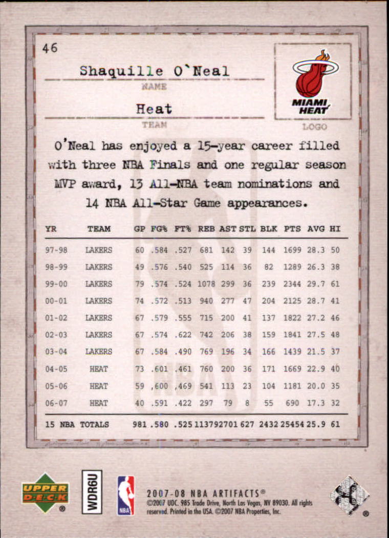 2007/2008 Artifacts (Upper Deck) Basketball - Picture 35 of 108