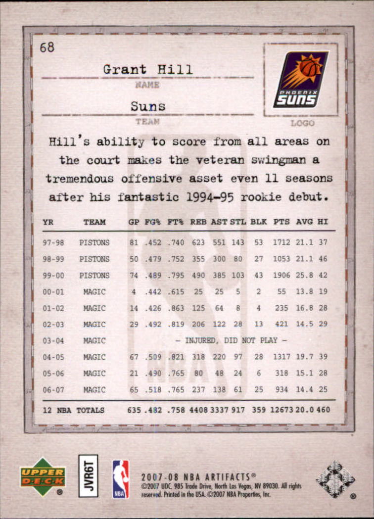 2007/2008 Artifacts (Upper Deck) Basketball - Picture 53 of 108