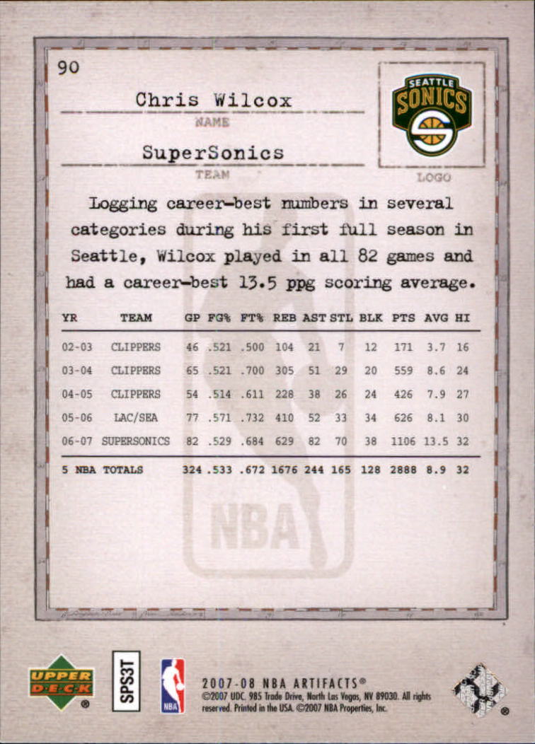 2007/2008 Artifacts (Upper Deck) Basketball - Picture 65 of 108