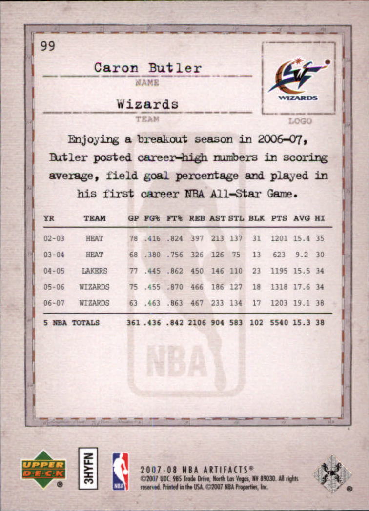 2007/2008 Artifacts (Upper Deck) Basketball - Picture 69 of 108
