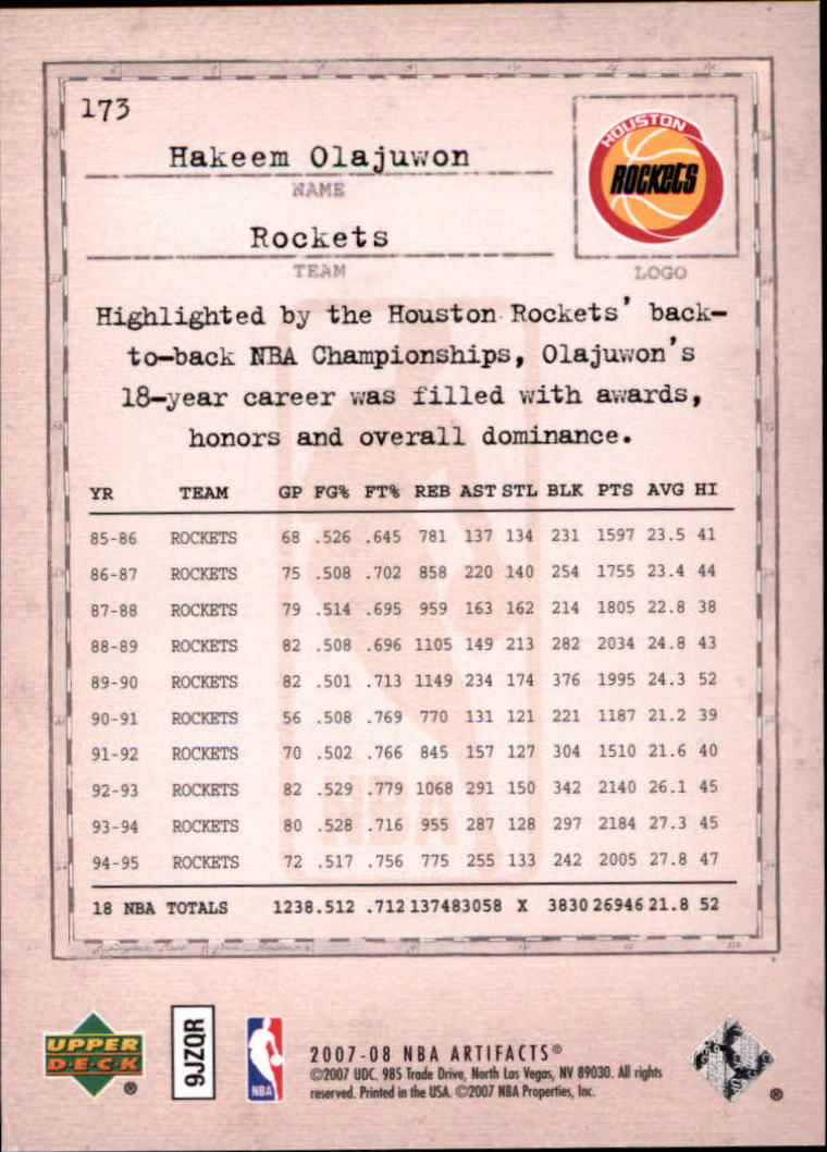 2007/2008 Artifacts (Upper Deck) Basketball - Picture 75 of 108
