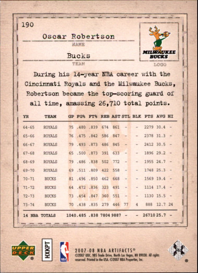 2007/2008 Artifacts (Upper Deck) Basketball - Picture 83 of 108