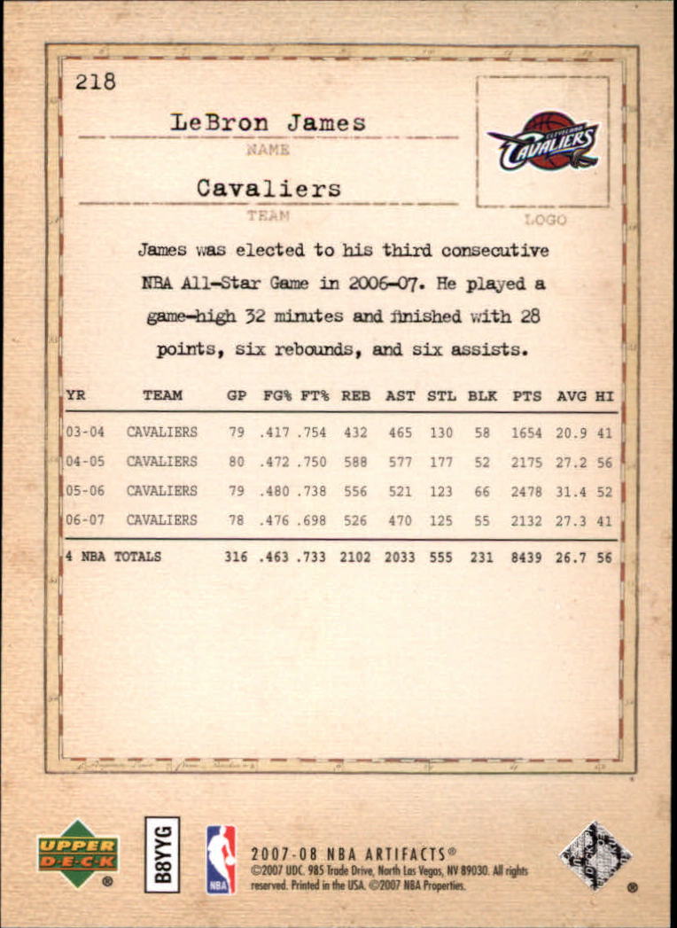 2007/2008 Artifacts (Upper Deck) Basketball - Picture 101 of 108