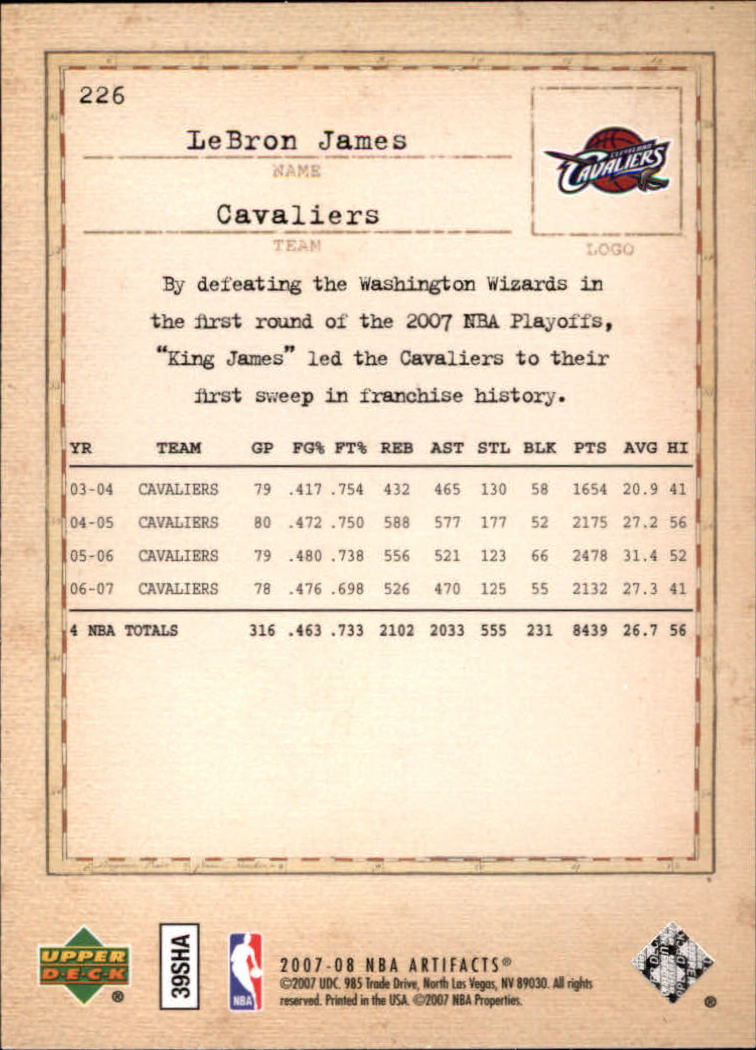 2007/2008 Artifacts (Upper Deck) Basketball - Picture 104 of 108
