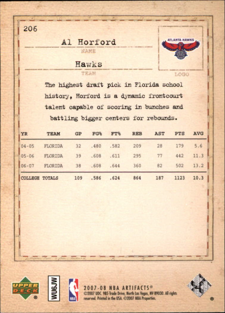2007/2008 Artifacts (Upper Deck) Basketball - Picture 89 of 108