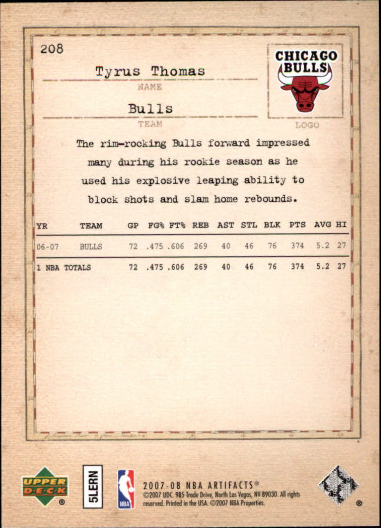 2007/2008 Artifacts (Upper Deck) Basketball - Picture 91 of 108