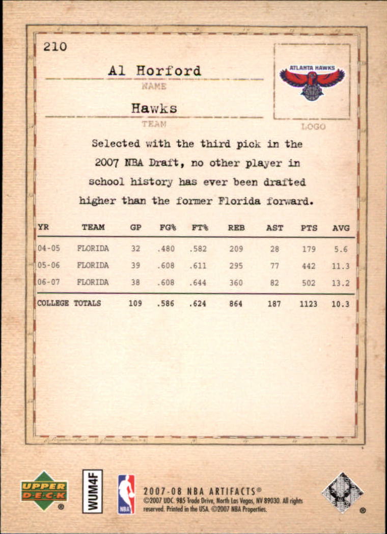 2007/2008 Artifacts (Upper Deck) Basketball - Picture 95 of 108