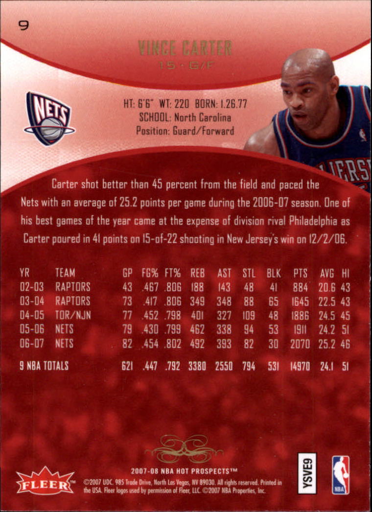 2007/2008 Fleer Hot Prospects Basketball "Main Set" Base Cards - Picture 11 of 112