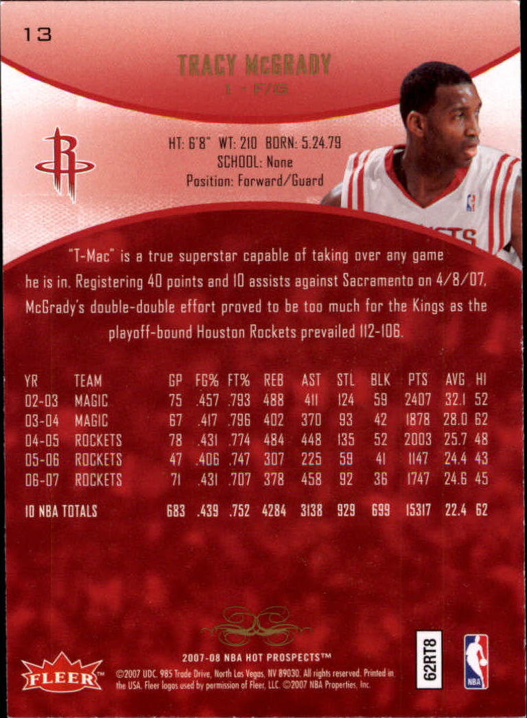 2007/2008 Fleer Hot Prospects Basketball "Main Set" Base Cards - Picture 19 of 112