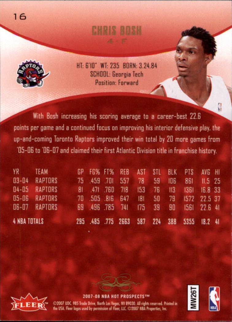 2007/2008 Fleer Hot Prospects Basketball "Main Set" Base Cards - Picture 25 of 112