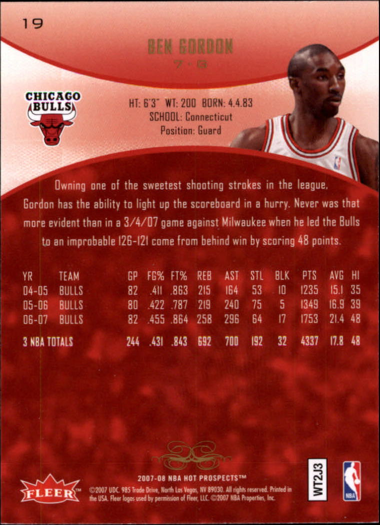 2007/2008 Fleer Hot Prospects Basketball "Main Set" Base Cards - Picture 31 of 112