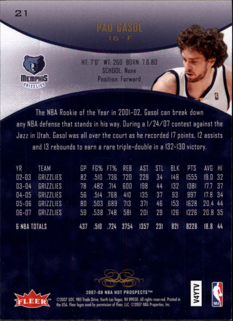 2007/2008 Fleer Hot Prospects Basketball "Main Set" Base Cards - Picture 35 of 112