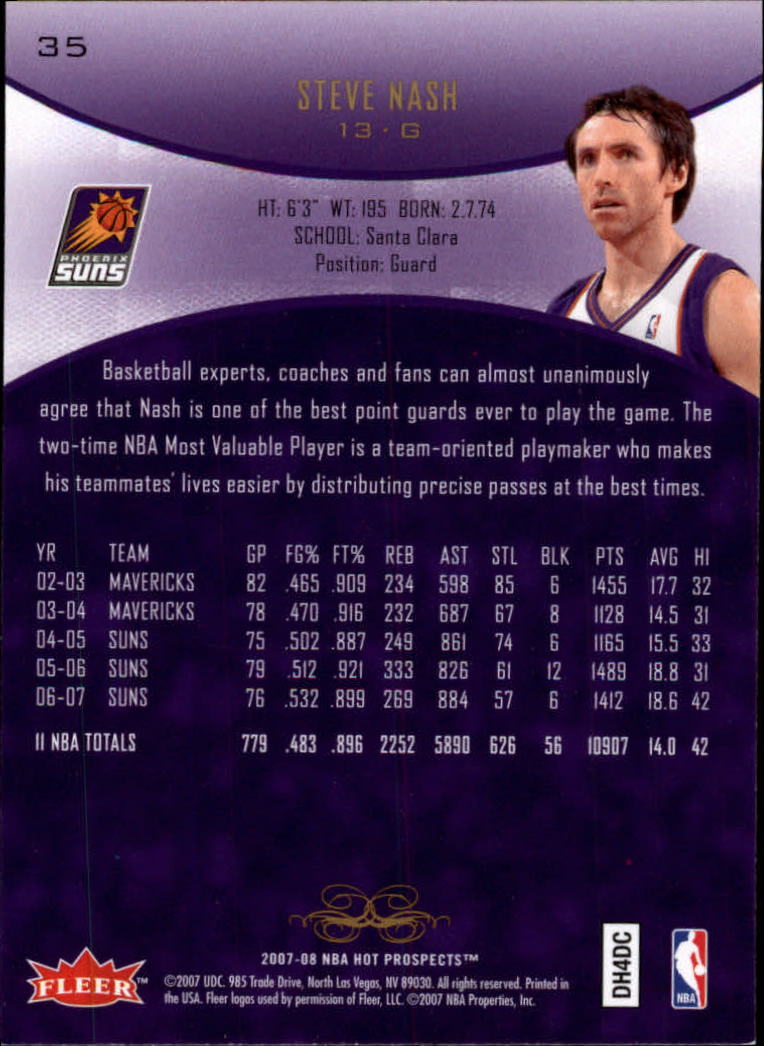 2007/2008 Fleer Hot Prospects Basketball "Main Set" Base Cards - Picture 61 of 112