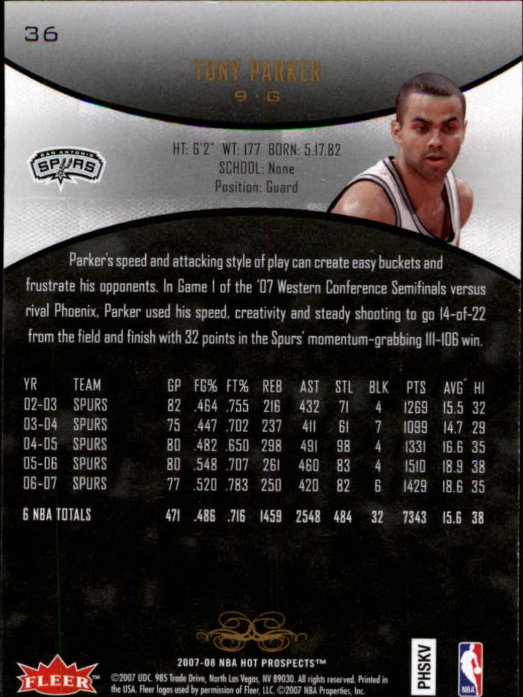 2007/2008 Fleer Hot Prospects Basketball "Main Set" Base Cards - Picture 63 of 112