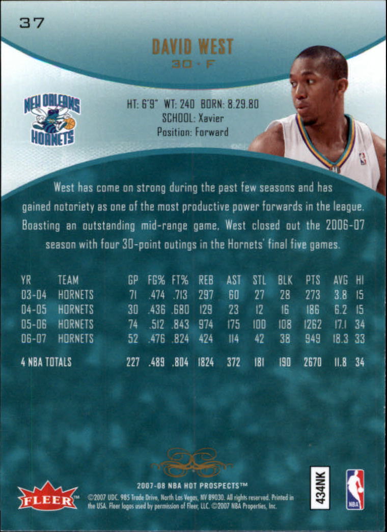 2007/2008 Fleer Hot Prospects Basketball "Main Set" Base Cards - Picture 65 of 112