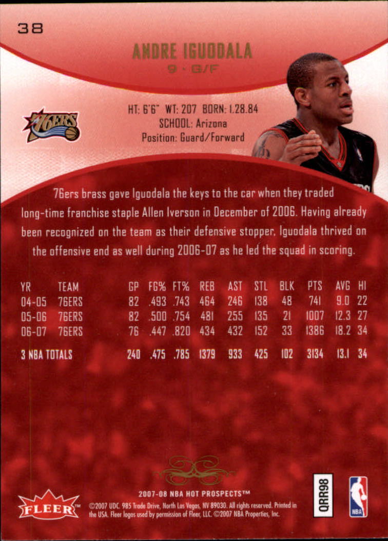 2007/2008 Fleer Hot Prospects Basketball "Main Set" Base Cards - Picture 67 of 112