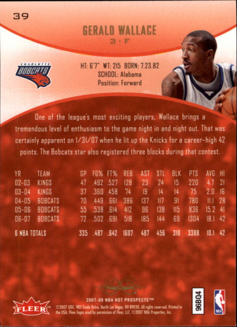 2007/2008 Fleer Hot Prospects Basketball "Main Set" Base Cards - Picture 69 of 112