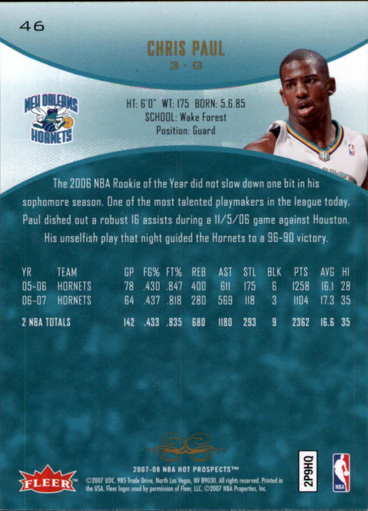 2007/2008 Fleer Hot Prospects Basketball "Main Set" Base Cards - Picture 83 of 112