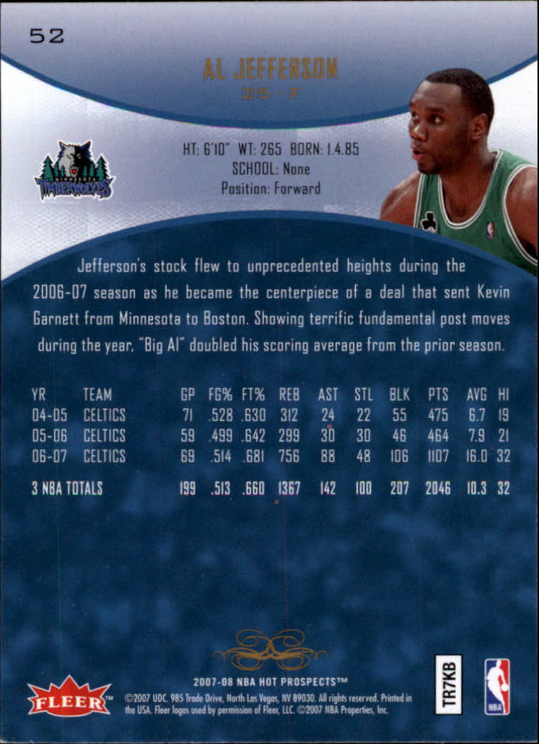 2007/2008 Fleer Hot Prospects Basketball "Main Set" Base Cards - Picture 95 of 112
