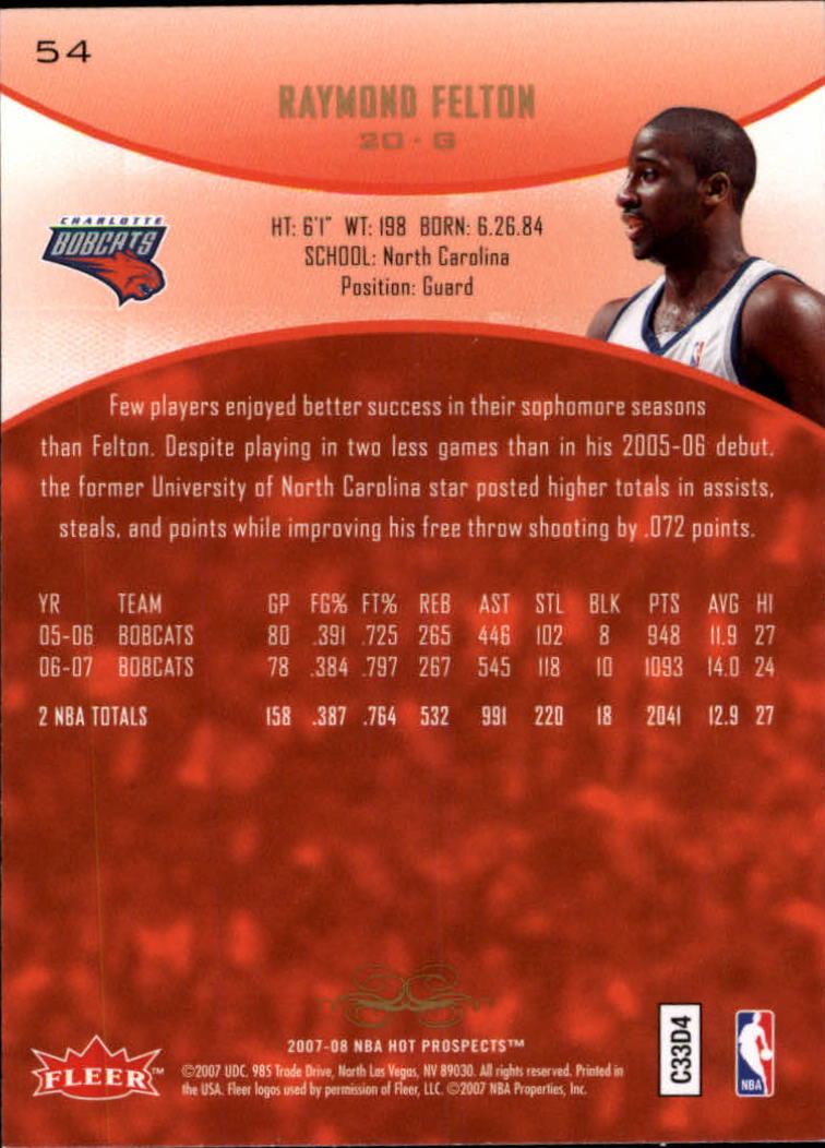 2007/2008 Fleer Hot Prospects Basketball "Main Set" Base Cards - Picture 99 of 112
