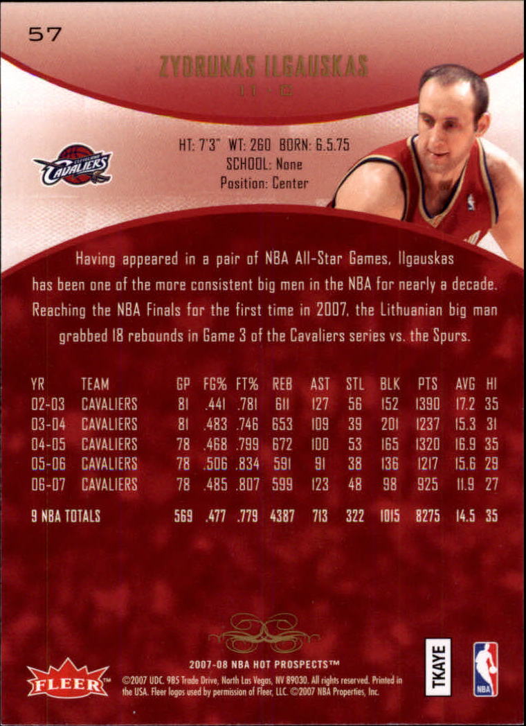 2007/2008 Fleer Hot Prospects Basketball "Main Set" Base Cards - Picture 105 of 112