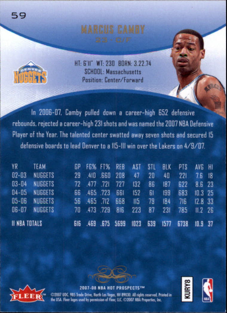 2007/2008 Fleer Hot Prospects Basketball "Main Set" Base Cards - Picture 109 of 112