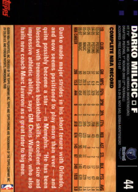 2007-08 Topps Chrome Basketball "Main Set" Cards #1 to #159 Rookies and Veterans - Picture 61 of 267