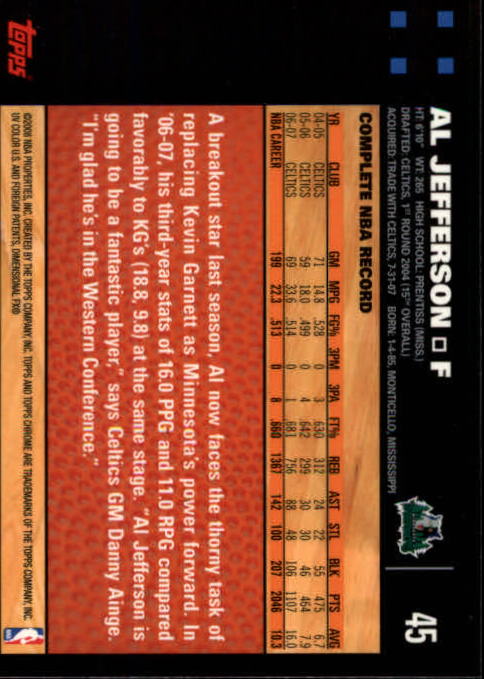 2007-08 Topps Chrome Basketball "Main Set" Cards #1 to #159 Rookies and Veterans - Picture 63 of 267