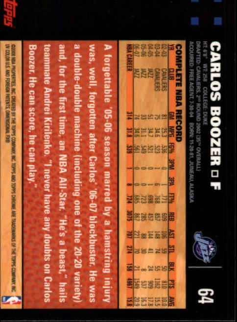2007-08 Topps Chrome Basketball "Main Set" Cards #1 to #159 Rookies and Veterans - Picture 97 of 267