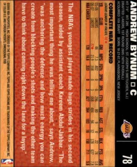 2007-08 Topps Chrome Basketball "Main Set" Cards #1 to #159 Rookies and Veterans - Picture 125 of 267
