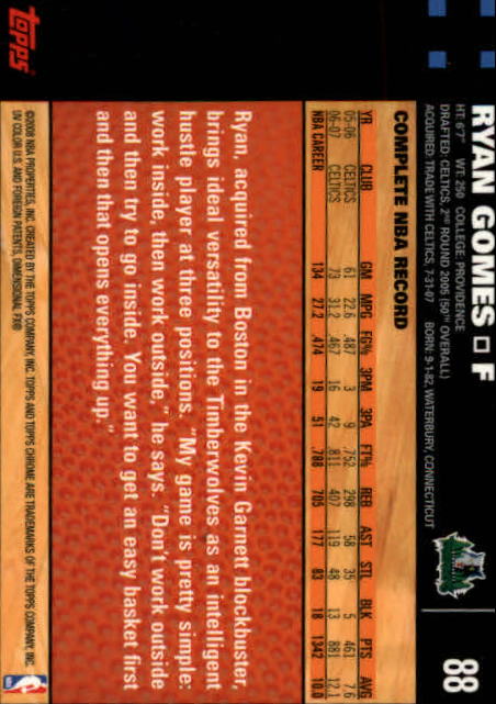 2007-08 Topps Chrome Basketball "Main Set" Cards #1 to #159 Rookies and Veterans - Picture 141 of 267