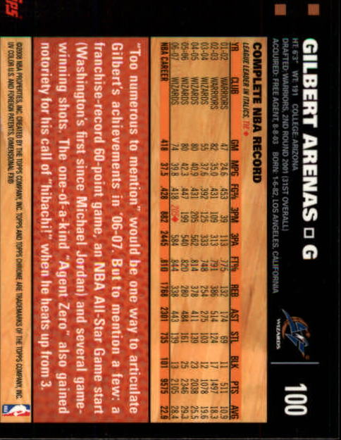 2007-08 Topps Chrome Basketball "Main Set" Cards #1 to #159 Rookies and Veterans - Picture 163 of 267