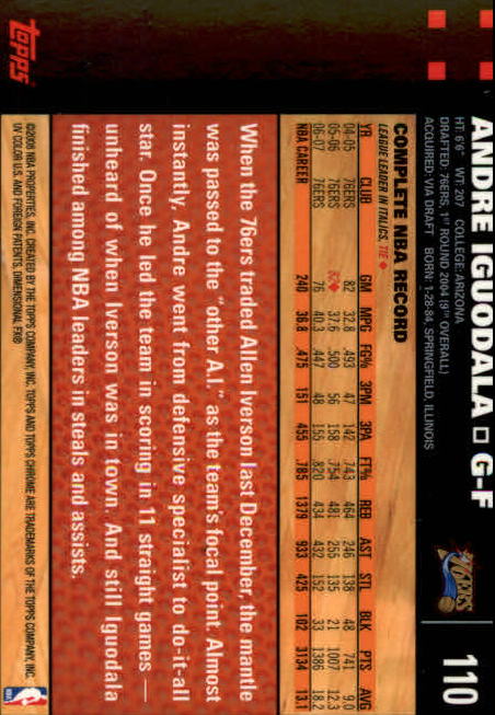 2007-08 Topps Chrome Basketball "Main Set" Cards #1 to #159 Rookies and Veterans - Picture 177 of 267