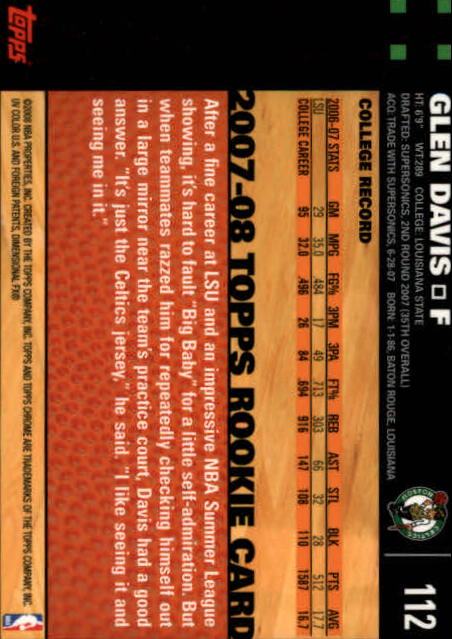 2007-08 Topps Chrome Basketball "Main Set" Cards #1 to #159 Rookies and Veterans - Picture 179 of 267