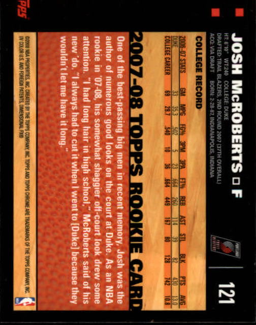 2007-08 Topps Chrome Basketball "Main Set" Cards #1 to #159 Rookies and Veterans - Picture 197 of 267