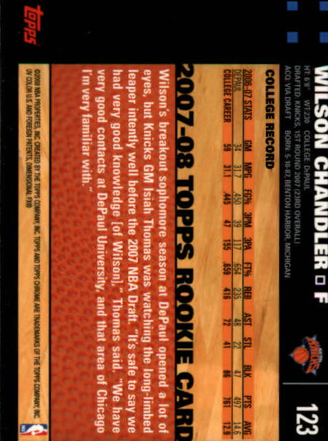 2007-08 Topps Chrome Basketball "Main Set" Cards #1 to #159 Rookies and Veterans - Picture 201 of 267