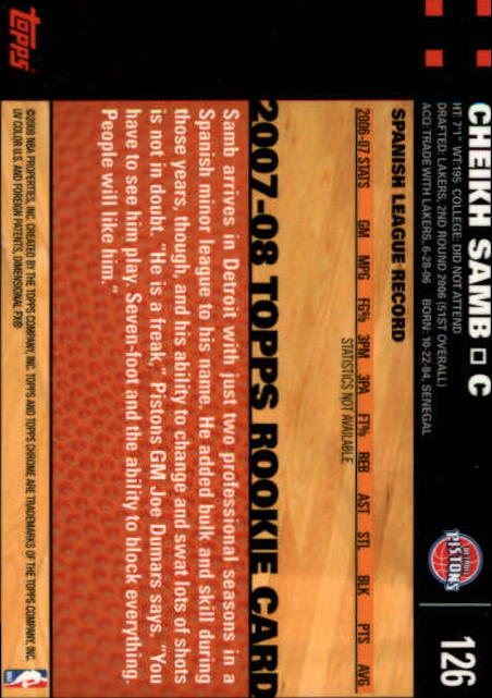 2007-08 Topps Chrome Basketball "Main Set" Cards #1 to #159 Rookies and Veterans - Picture 207 of 267