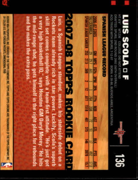 2007-08 Topps Chrome Basketball "Main Set" Cards #1 to #159 Rookies and Veterans - Picture 223 of 267