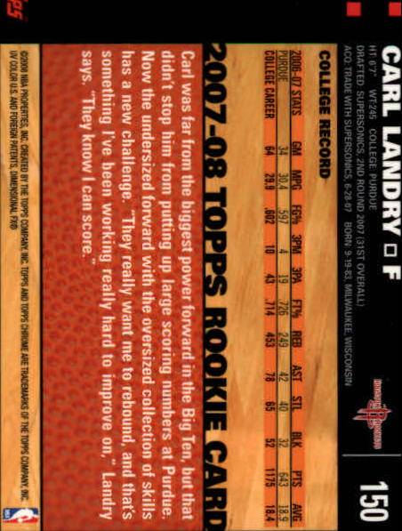 2007-08 Topps Chrome Basketball "Main Set" Cards #1 to #159 Rookies and Veterans - Picture 249 of 267