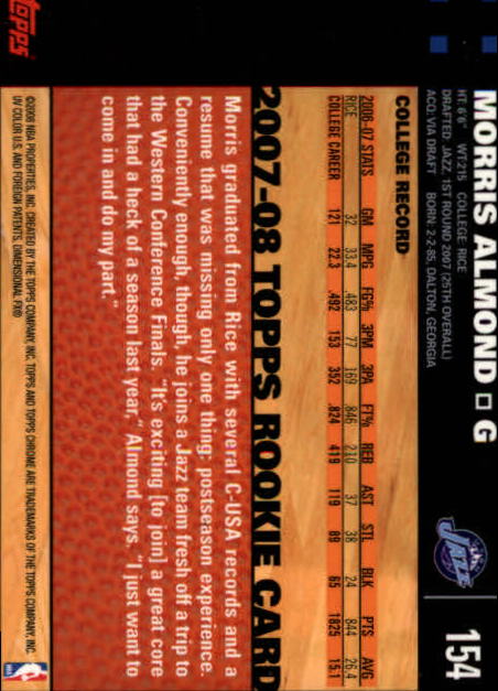 2007-08 Topps Chrome Basketball "Main Set" Cards #1 to #159 Rookies and Veterans - Picture 257 of 267