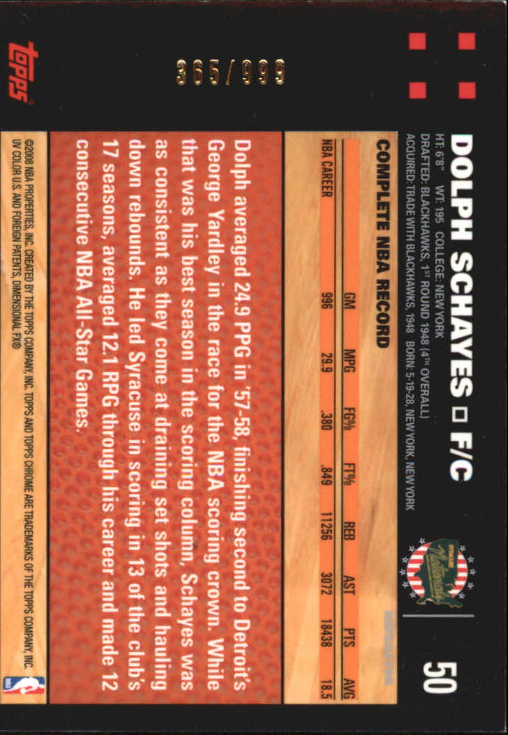 Inserto "Rifrattori" Topps Chrome Basketball 2007-08 e schede parallele - Foto 19 di 169