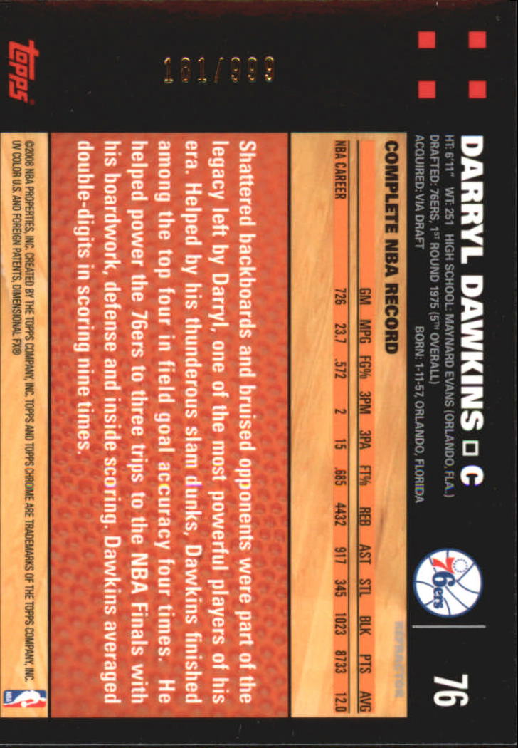 Inserto "Rifrattori" Topps Chrome Basketball 2007-08 e schede parallele - Foto 37 di 169