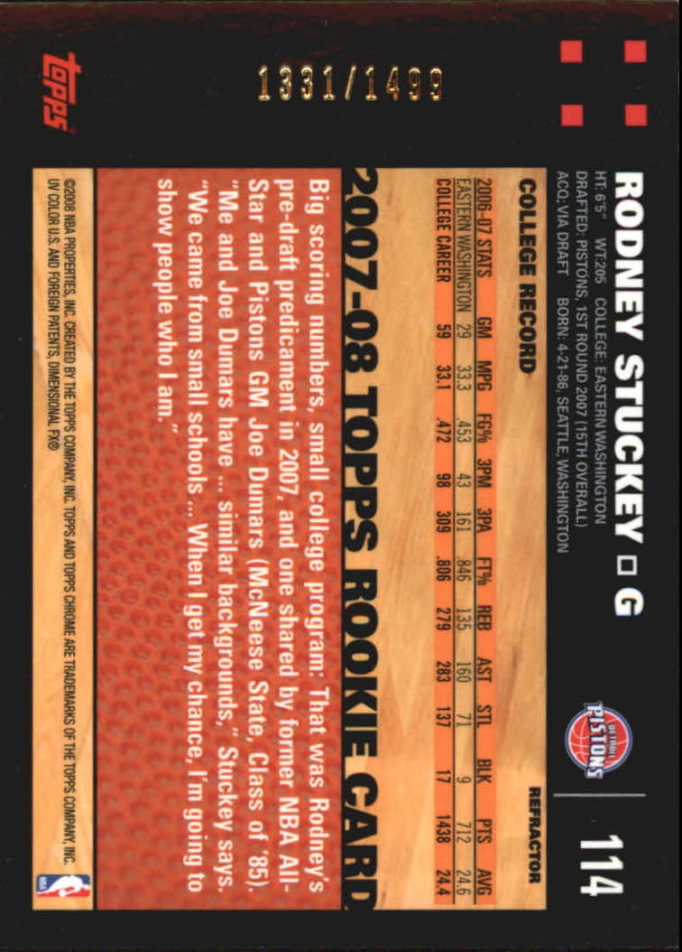 Inserto "Rifrattori" Topps Chrome Basketball 2007-08 e schede parallele - Foto 59 di 169