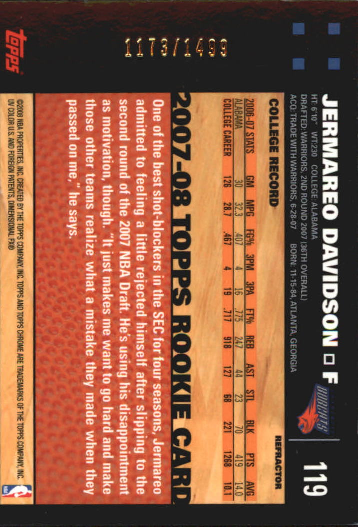 Inserto "Rifrattori" Topps Chrome Basketball 2007-08 e schede parallele - Foto 69 di 169