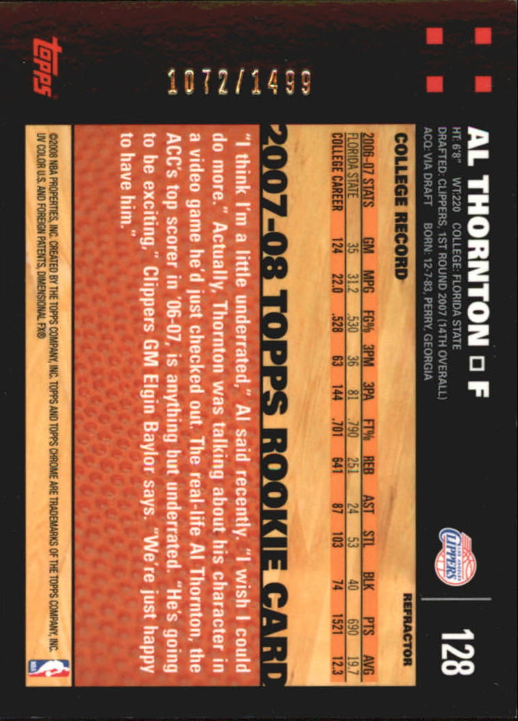 Inserto "Rifrattori" Topps Chrome Basketball 2007-08 e schede parallele - Foto 83 di 169