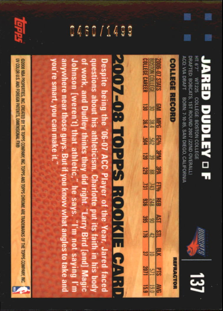 Inserto "Rifrattori" Topps Chrome Basketball 2007-08 e schede parallele - Foto 97 di 169