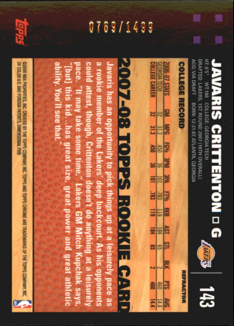 Inserto "Rifrattori" Topps Chrome Basketball 2007-08 e schede parallele - Foto 107 di 169