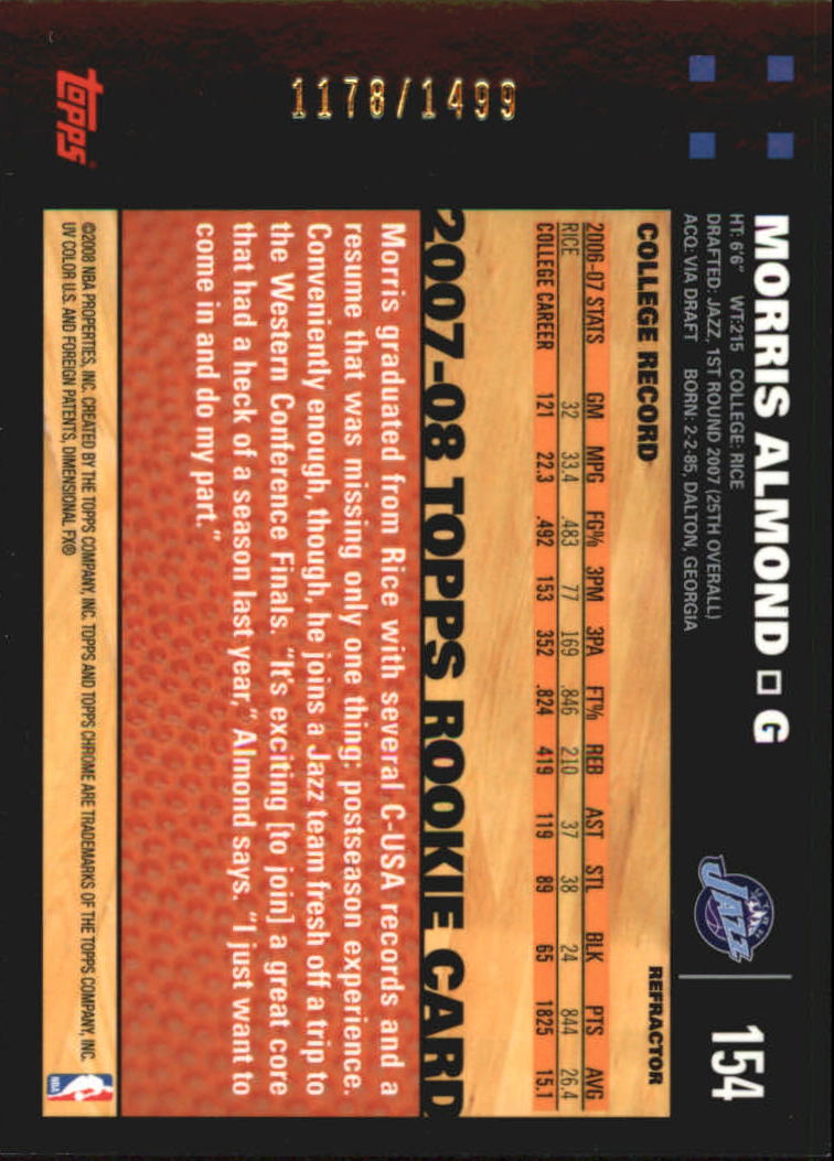 Inserto "Rifrattori" Topps Chrome Basketball 2007-08 e schede parallele - Foto 123 di 169