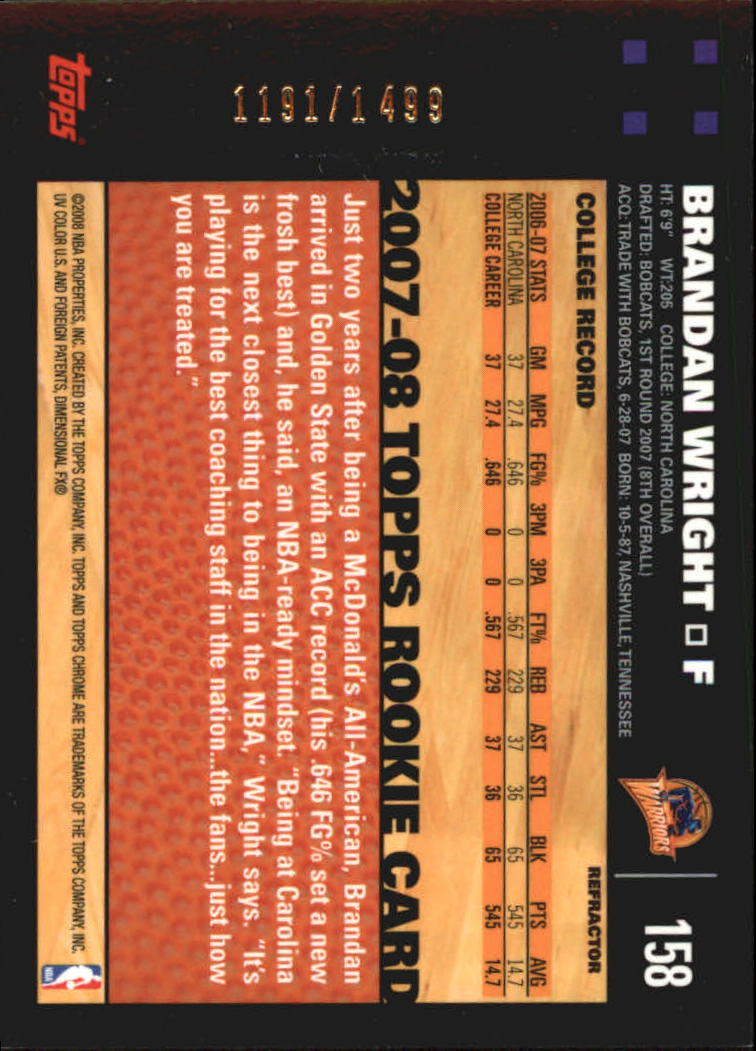 Inserto "Rifrattori" Topps Chrome Basketball 2007-08 e schede parallele - Foto 131 di 169